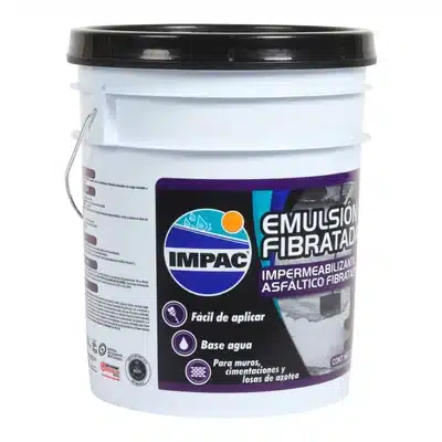 IMPERMEABILIZANTE ASFÁLTICO FIBRATADO IMPAC EMULSIÓN FIBRATADA NEGRO 19 L - Imagen 5