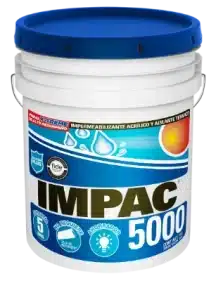 IMPERMEABILIZANTE ACRÍLICO FIBRATADO BLANCO 5 AÑOS IMPAC 5000 19 L
