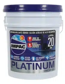IMPERMEABILIZANTE HÍBRIDO DE ALTO DESEMPEÑO BLANCO 20 AÑOS IMPAC PLATINUM 19 L
