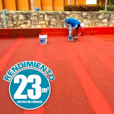 IMPERMEABILIZANTE ACRÍLICO ELASTOMÉRICO FIBRATADO TERRACOTA 5 AÑOS IMPAC 5000 22.8 L - Imagen 3