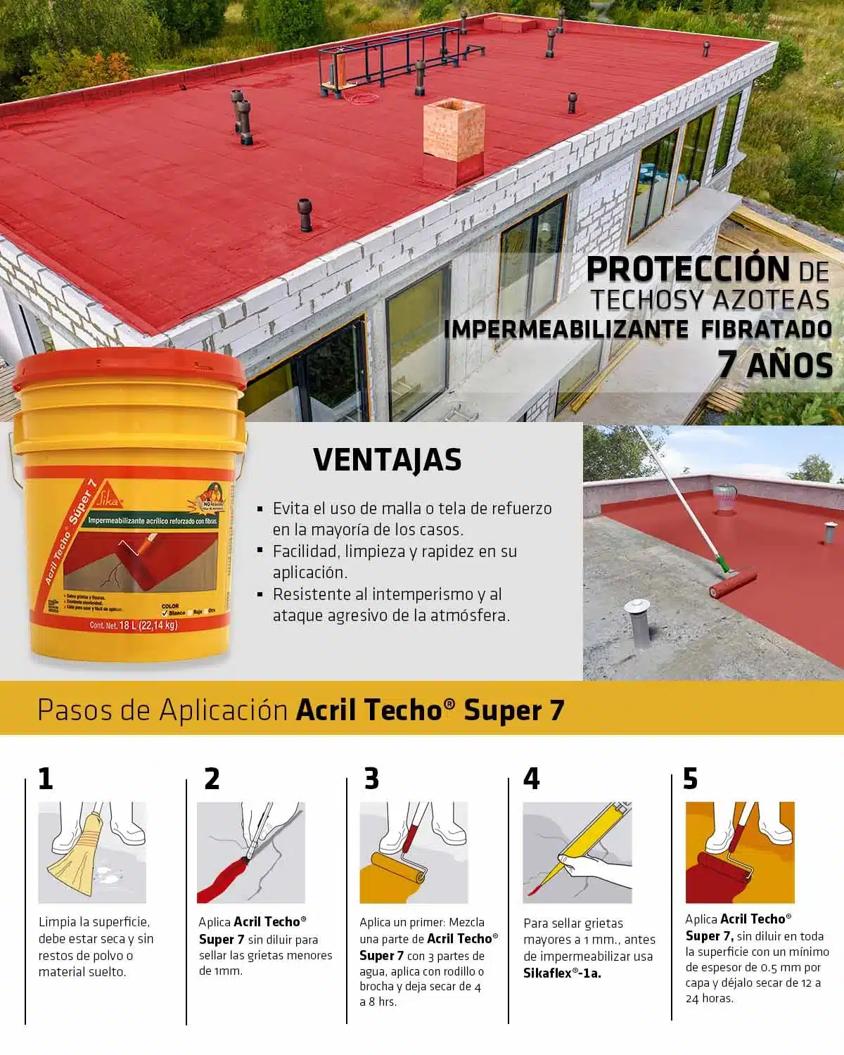 IMPERMEABILIZANTE ACRÍLICO 18 L - Imagen 3
