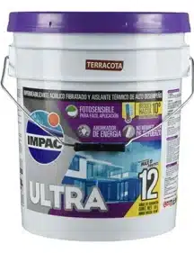 IMPERMEABILIZANTE ACRÍLICO FOTOSENSIBLE TERRACOTA 12 AÑOS IMPAC ULTRA 12 19 L