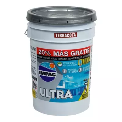 IMPERMEABILIZANTE ACRÍLICO FIBRATADO BLANCO 7 AÑOS IMPAC ULTRA 7 22.8 L - Imagen 4