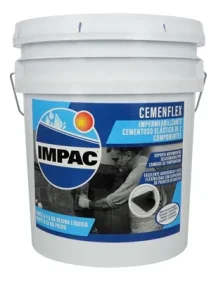IMPERMEABILIZANTE CEMENTOSO ELASTICO IMPAC CEMENFLEX GRIS 2 COMPONENTES KIT 14.5K