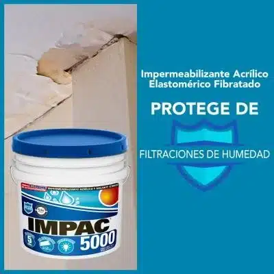 IMPERMEABILIZANTE ACRÍLICO FIBRATADO BLANCO 5 AÑOS IMPAC 5000 3.8 L - Imagen 5
